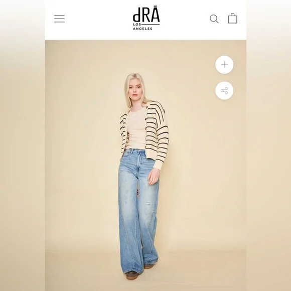 dRA LOS ANGELES (FROM ANTHROPOLOGIE) %100 COTTON AMARA STRIPED CARDIGAN - Picture 9 of 15